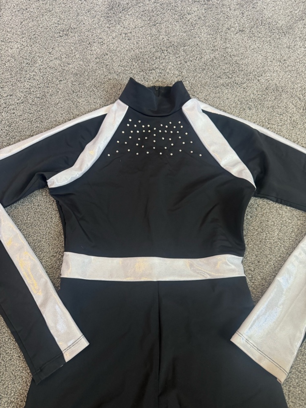 Alexandra Collection Metallic Rhinestone Biketard Costume Sz S - Picture 4 of 5